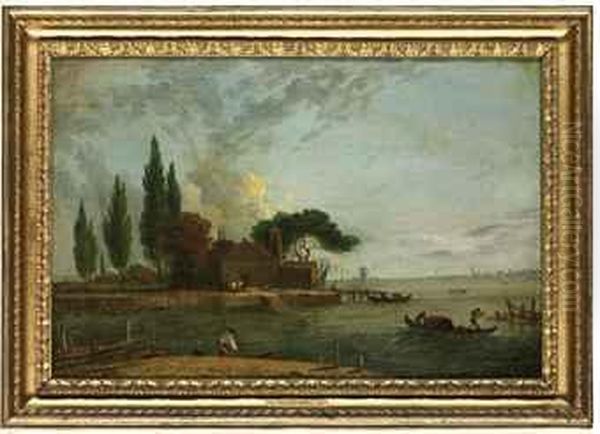 View Of L'anconetta, With Venice Beyond Oil Painting by Richard Wilson