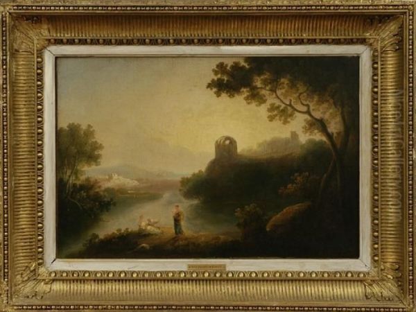 Landscape With Ruins And Figures Oil Painting by Richard Wilson