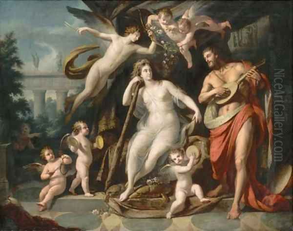 Hercules and Omphale Oil Painting by Johann Heinrich The Elder Tischbein