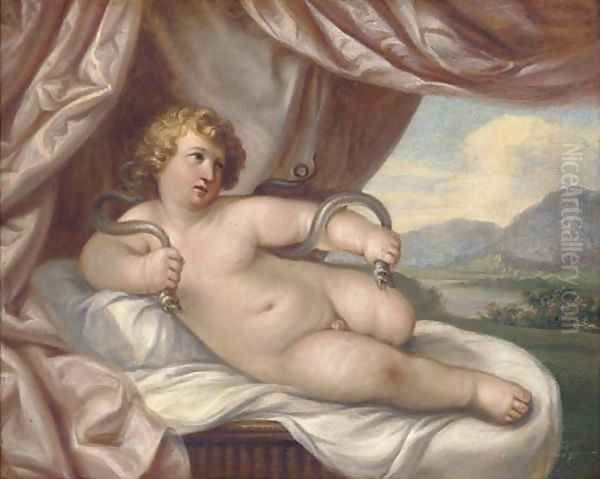 The infant Hercules Oil Painting by Johann Heinrich The Elder Tischbein