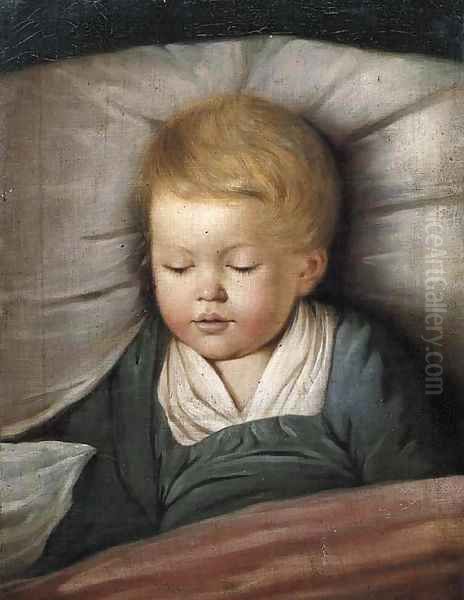 A young boy asleep Oil Painting by Johann Heinrich The Younger Tischbein