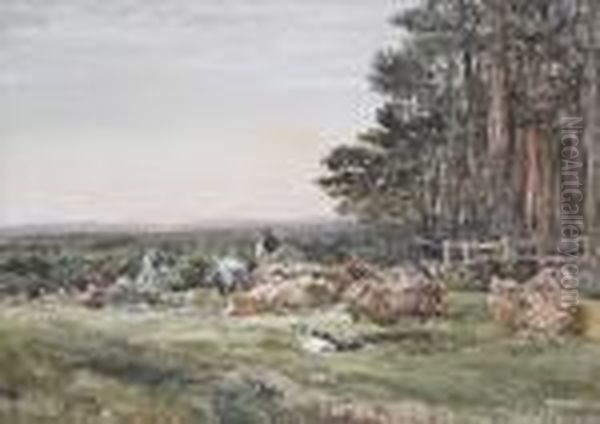 Gorse Cutters Oil Painting by Edmund Morison Wimperis