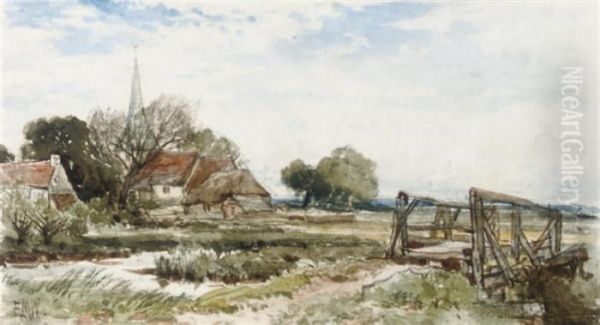 The Village Church Oil Painting by Edmund Morison Wimperis