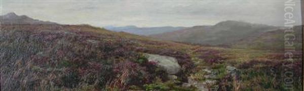 Heather In The Moorland Oil Painting by Edmund Morison Wimperis