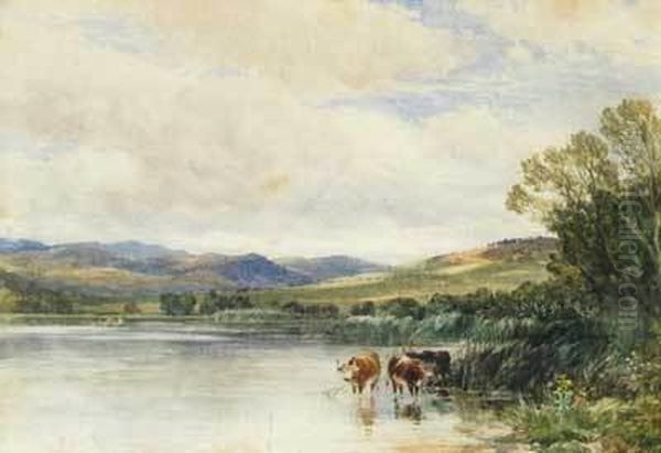 Frangil, Cornwall; River Scene Oil Painting by Edmund Morison Wimperis