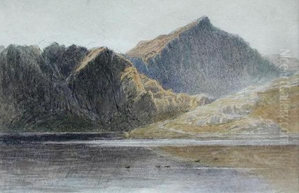 A Mountain Loch Oil Painting by Edmund Morison Wimperis