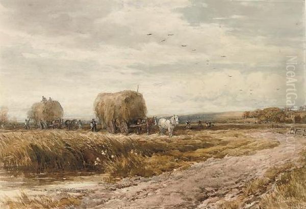 Gathering The Hay Oil Painting by Edmund Morison Wimperis