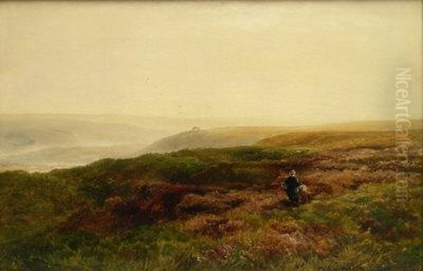 Goathland Moor With Figures In The Foreground Oil Painting by Edmund Morison Wimperis