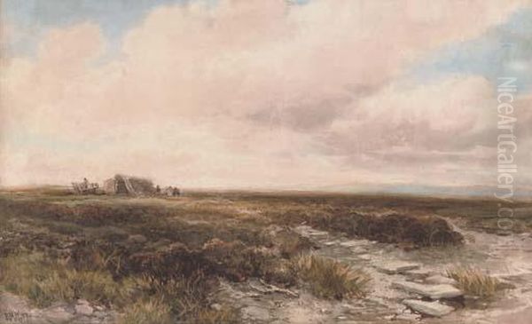 Harvesters On The Moor Oil Painting by Edmund Morison Wimperis