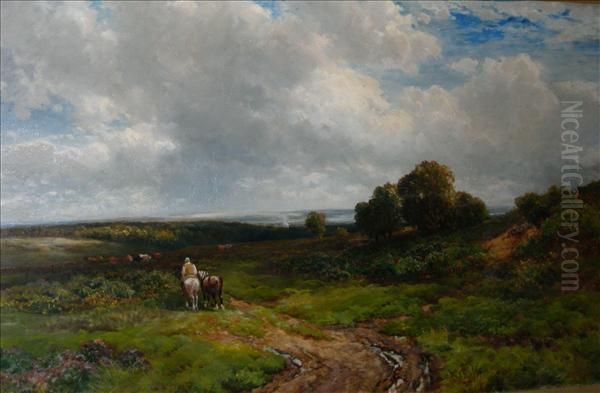 In Thenew Forest Oil Painting by Edmund Morison Wimperis