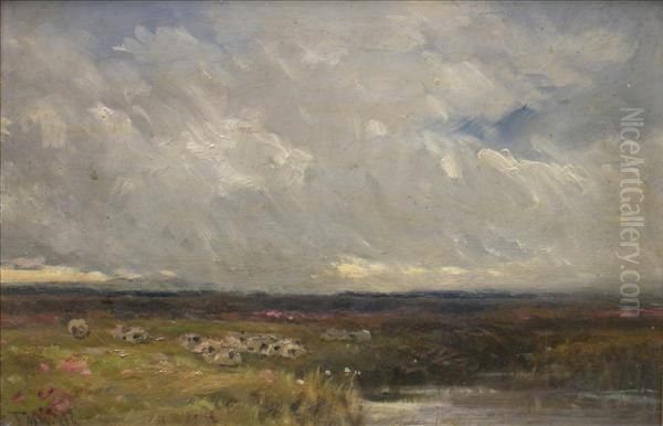 Sheep Ina Landscape Oil Painting by Edmund Morison Wimperis