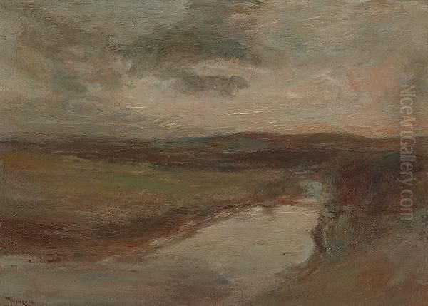 Moor And Burn Oil Painting by James Lawton Wingate