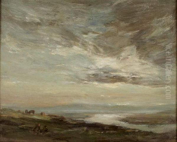 Sunlit Estuary Oil Painting by James Lawton Wingate