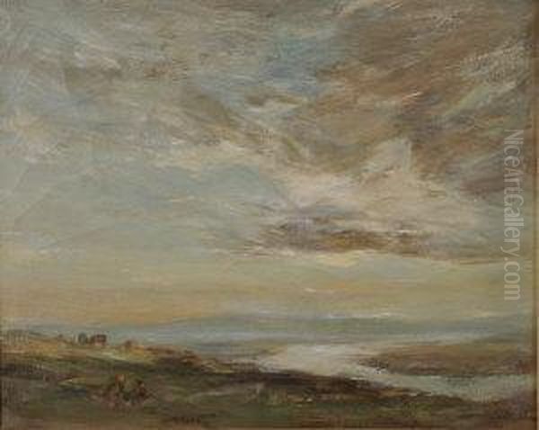 Sunlit Estuary Oil Painting by James Lawton Wingate