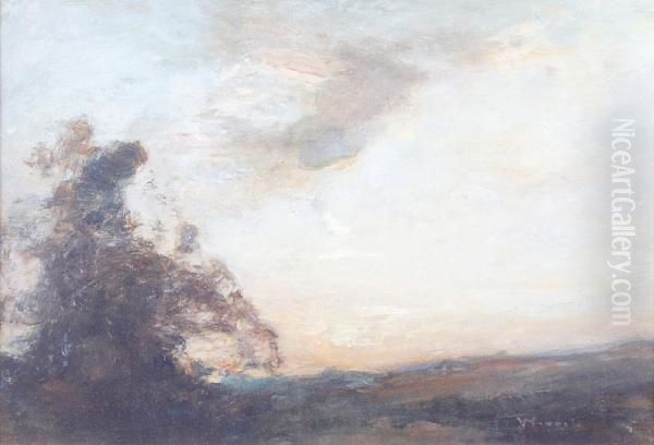 Autumn Sunset Oil Painting by James Lawton Wingate