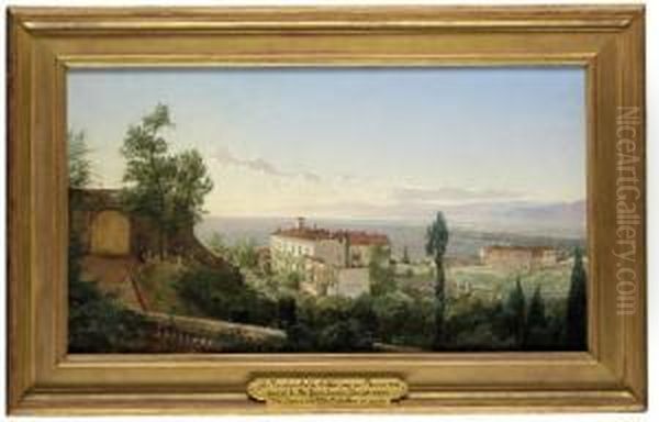 Villa Limonaia From Villa Ombrellino, Bellosguardo, Near Florence Oil Painting by James Lawton Wingate