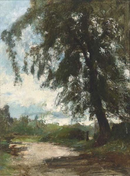 A Sunlit Lane Oil Painting by James Lawton Wingate