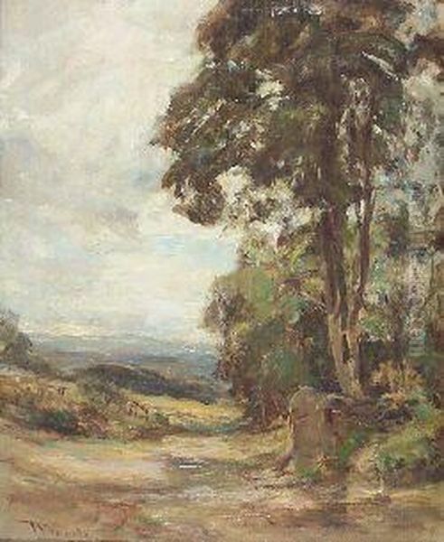 On A Woodland Path Oil Painting by James Lawton Wingate