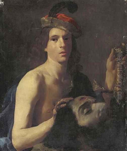 David with the head of Goliath Oil Painting by Nicolas Tournier