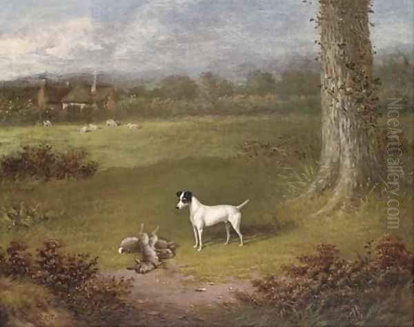 Venture, a prize fox terrier Oil Painting by William Eddowes Turner