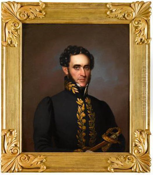 Portrait Of A Military Officer Oil Painting by Franz Xavier Winterhalter