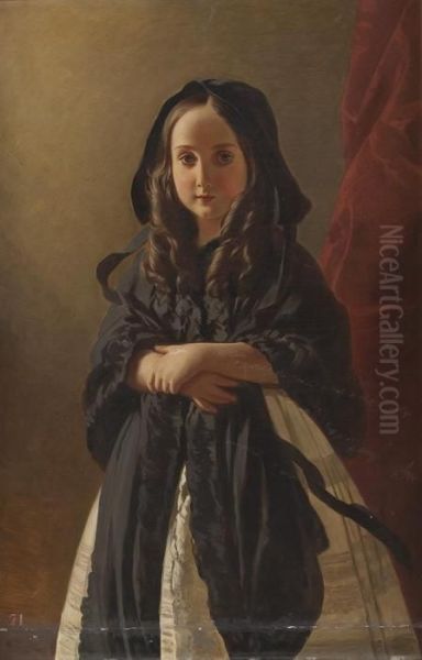 Portrait Prinzessin Charlotte Von Belgien Oil Painting by Franz Xavier Winterhalter