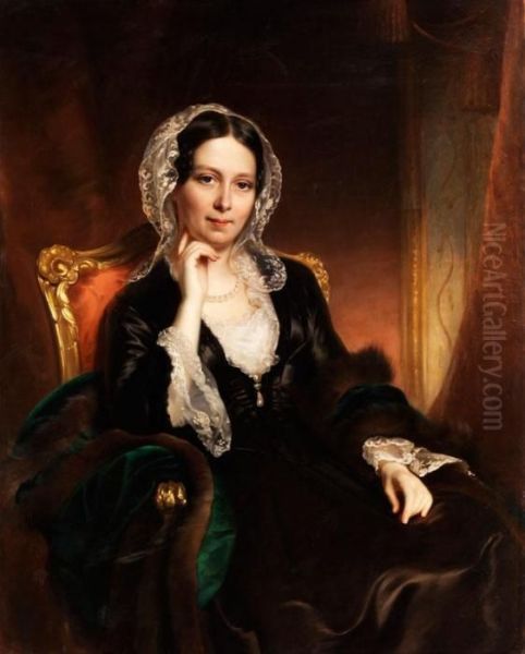 Portraitbildnis Der Grafinschwarzenberg Oil Painting by Franz Xavier Winterhalter