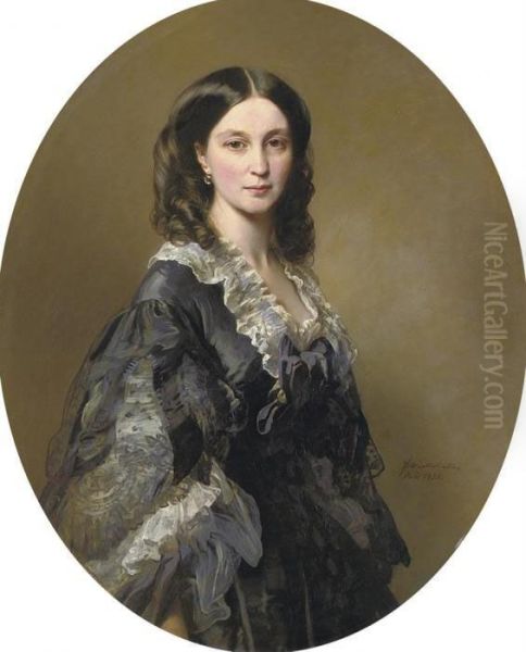 Portrait Of Princess Bariatinsky, Three-quarter Length Oil Painting by Franz Xavier Winterhalter