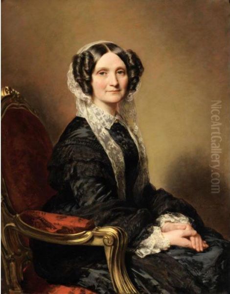 Portrait De Madame Francois-marie Delessert Oil Painting by Franz Xavier Winterhalter