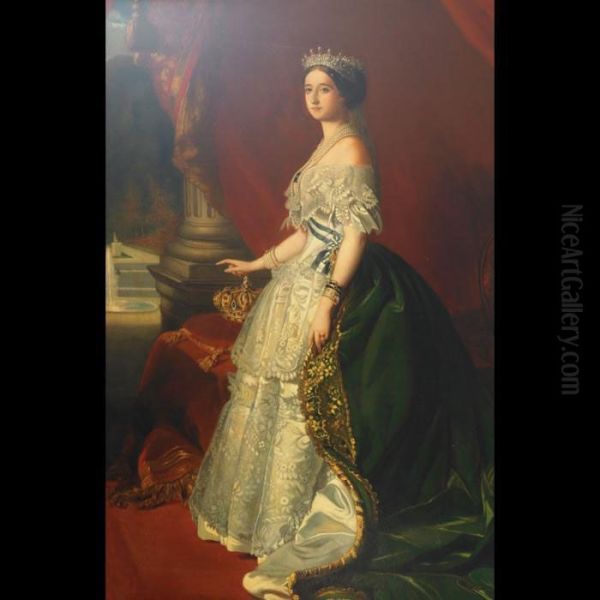 Portrait Of The Empress Eugenie Oil Painting by Franz Xavier Winterhalter