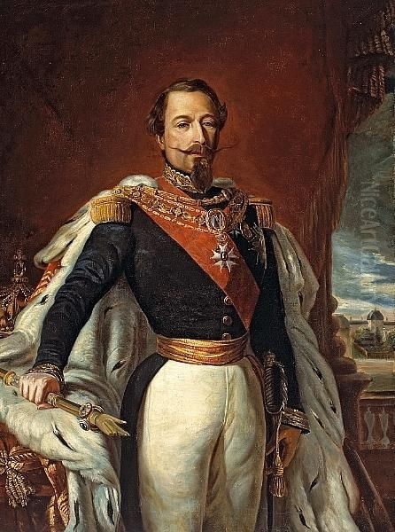 A Portrait Of Napoleon Iii, Emperor Offrance Oil Painting by Franz Xavier Winterhalter