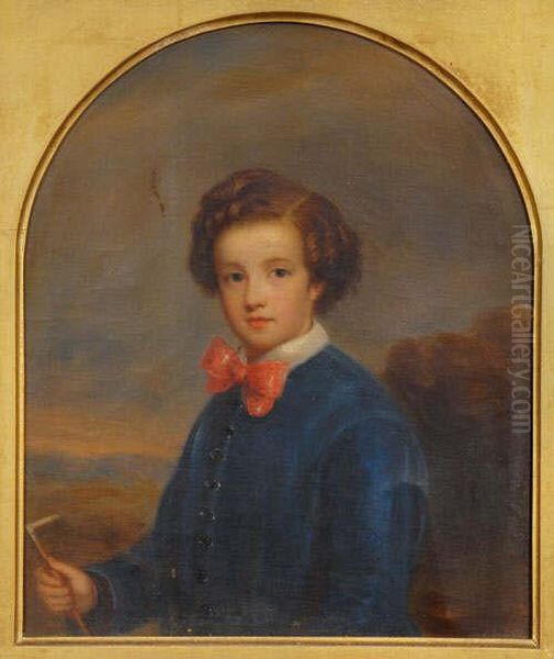 Portrait Of A Boy,said To Be Charles Belcow Oil Painting by Franz Xavier Winterhalter