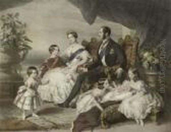 Queen Victoria And Prince Albert With Their Children Oil Painting by Franz Xavier Winterhalter