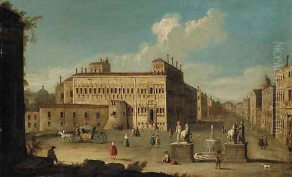 The Piazza Quirinale, Rome Oil Painting by Francesco Tironi