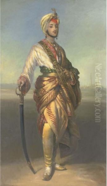 Portrait Of The Maharajah Duleep Singh Oil Painting by Franz Xavier Winterhalter