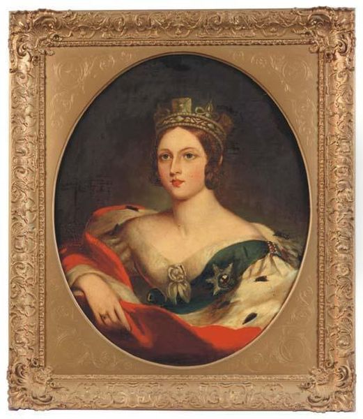 Portrait Of Queen Victoria Oil Painting by Franz Xavier Winterhalter