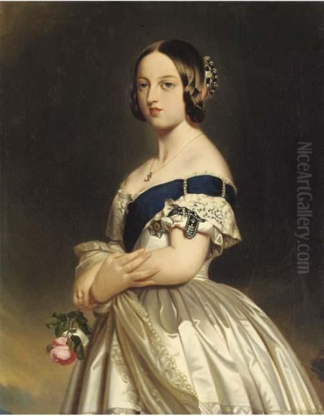 Queen Victoria Oil Painting by Franz Xavier Winterhalter