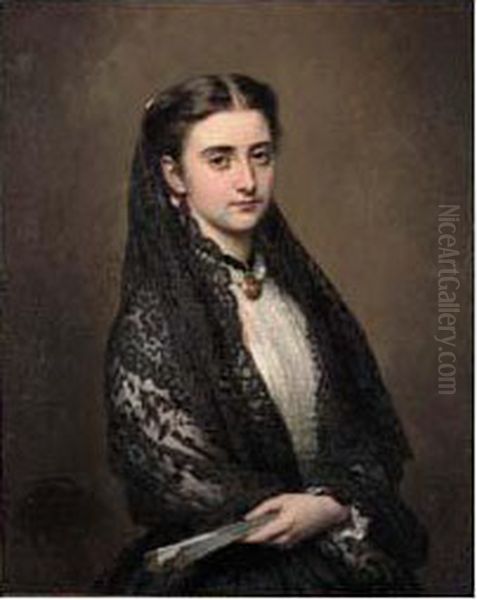 Portrait De La Duchesse D'eichtal Oil Painting by Franz Xavier Winterhalter