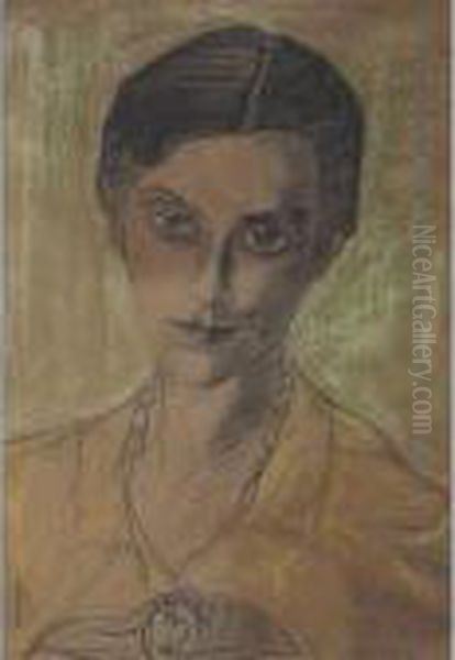 Portrait Of A Woman Oil Painting by Stanislaw Ignacy Witkiewicz-Witkacy