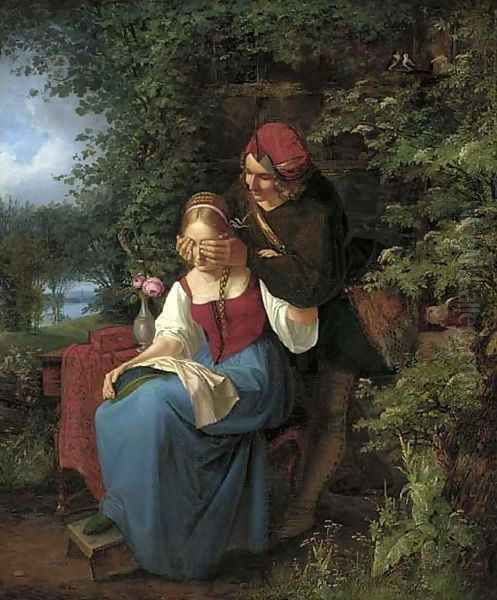 The mystery suitor Oil Painting by Friedrich Tischbein