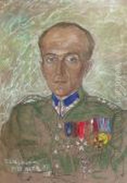 Portret Pulkownika Oil Painting by Stanislaw Ignacy Witkiewicz-Witkacy