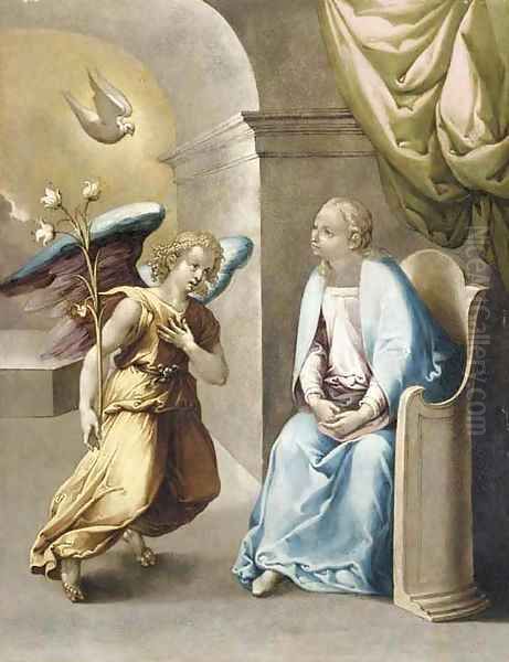 The Annunciation Oil Painting by Giovanni Battista (Il Malosso) Trotti