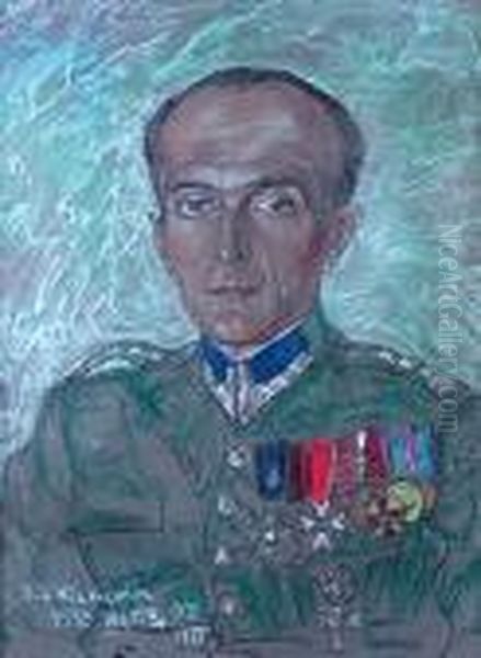 Portret Wojskowego Oil Painting by Stanislaw Ignacy Witkiewicz-Witkacy