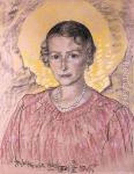 Portret Kobiecy, 2 Ix 1938 R. Oil Painting by Stanislaw Ignacy Witkiewicz-Witkacy