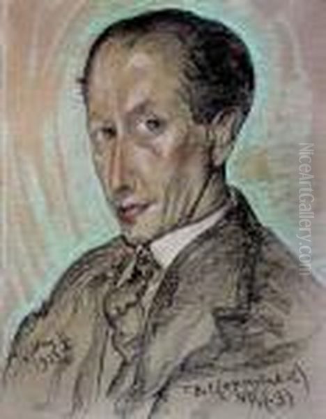 Portret Meski Oil Painting by Stanislaw Ignacy Witkiewicz-Witkacy