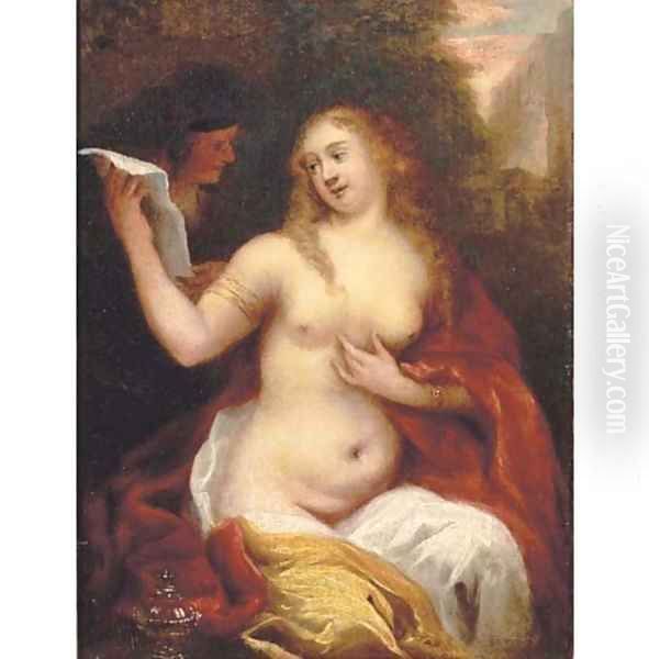 Bathsheba receiving David's letter Oil Painting by Theodor Van Thulden