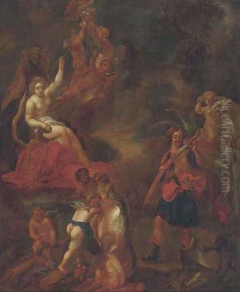 Mars and Venus Oil Painting by Theodor Van Thulden