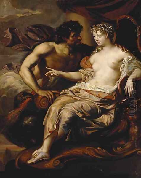 Portrait of Madame de Grignan as Hebe with Jupiter at her side Oil Painting by Augustus Terwesten