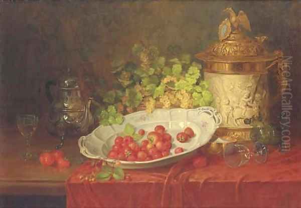 Strawberries Oil Painting by Carl Thoma-Hofele