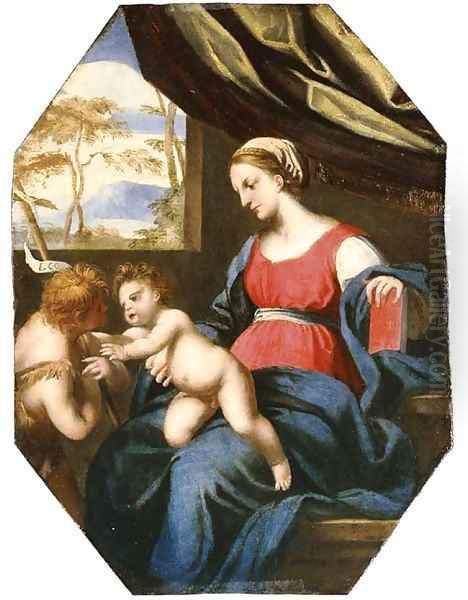 The Madonna and Child with Saint John the Baptist Oil Painting by Ludovico Trasi